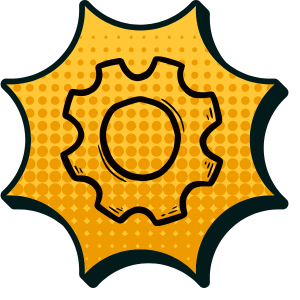 Symbol für E-Mail-Marketing- ool-Einrichtung: Zahnrad