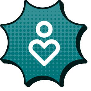 empathin Symbol für Empathin: abstrahierte Person mit Herzform als Körper und Kreis als Kopf