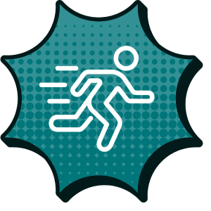 macherin Symbol für Macherin: laufende Person mit Bewegungslinien