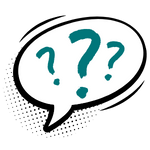 sprechblase fragezeichen weiss hg