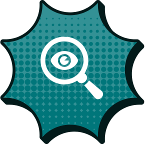 ueberblickbehalterin Symbol für Überblickbehalterin: Lupe mit Auge darin