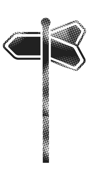 wegweiser llustration eines Wegweisers als Symbol für persönliche Richtungsentscheidung und berufliche Neuorientierung