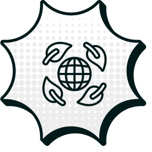 werte nachhaltigkeit Symbol für Nachhaltigkeit: Weltkugel mit vier Blättern im Kreis darum angeordnet